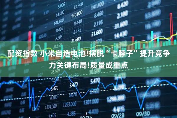 配资指数 小米自造电池!摆脱“卡脖子”提升竞争力关键布局!质量成重点